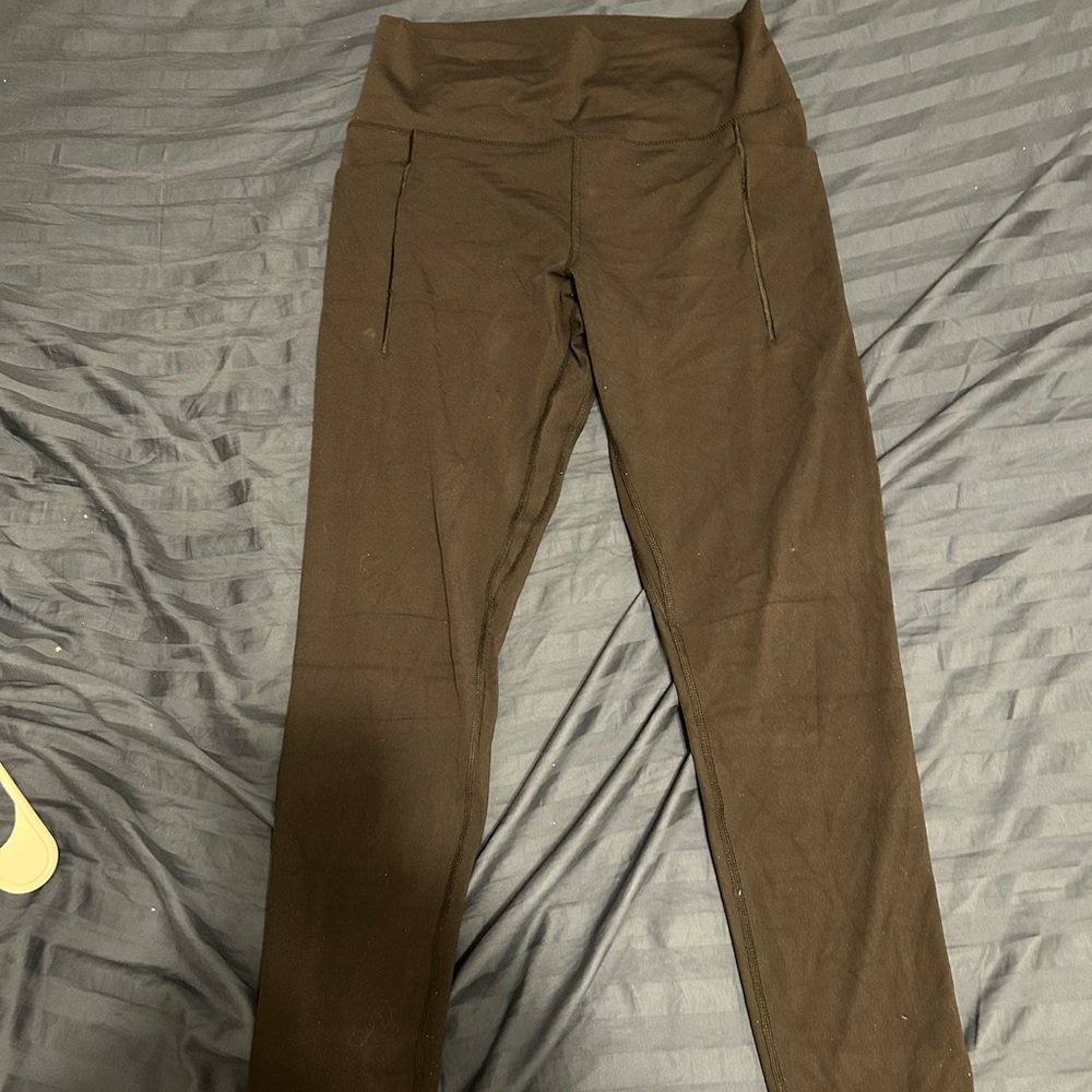 Avia Softsculpt Black Leggings Size L 12-14 High Rise with Pockets